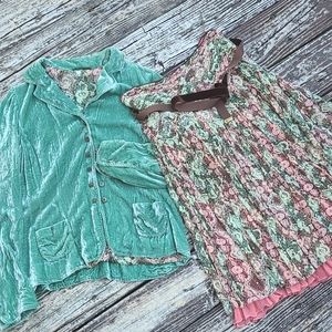 ELIE TAHARI GORGEOUS  Reversible 2 Pc silk velour skirt jacket set Ladies sz 4